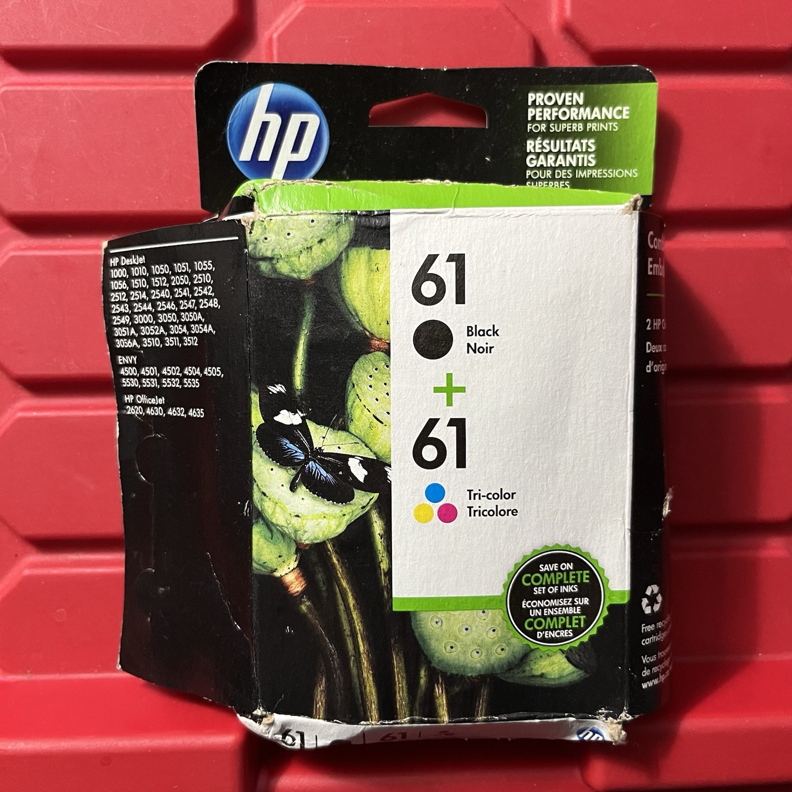 Genuine HP 61 CR259FN Black And Tri-Color Ink Cartridge Combo Exp Oct 2019
