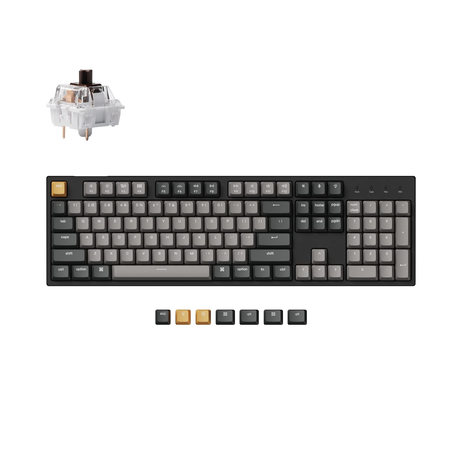 C2 Pro Wired Custom Mechanical Keyboard Full Size Layout QMK/VIA Programmable Ma