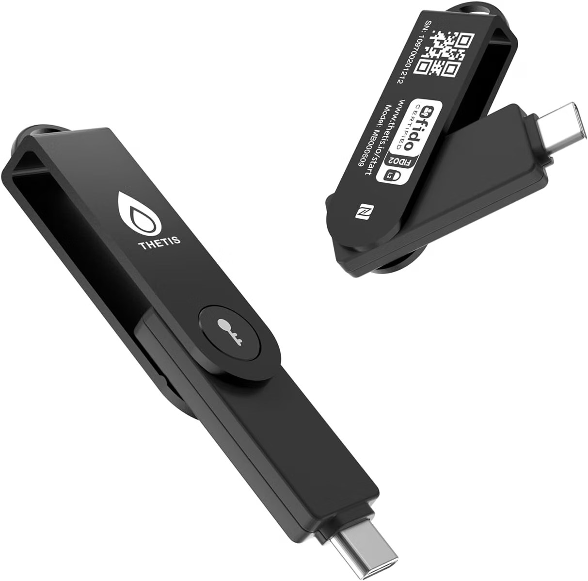 Thetis Pro-C FIDO2 Security Key (L2) via Connect USB-C, NFC, TOTP / HOTP Aut APP