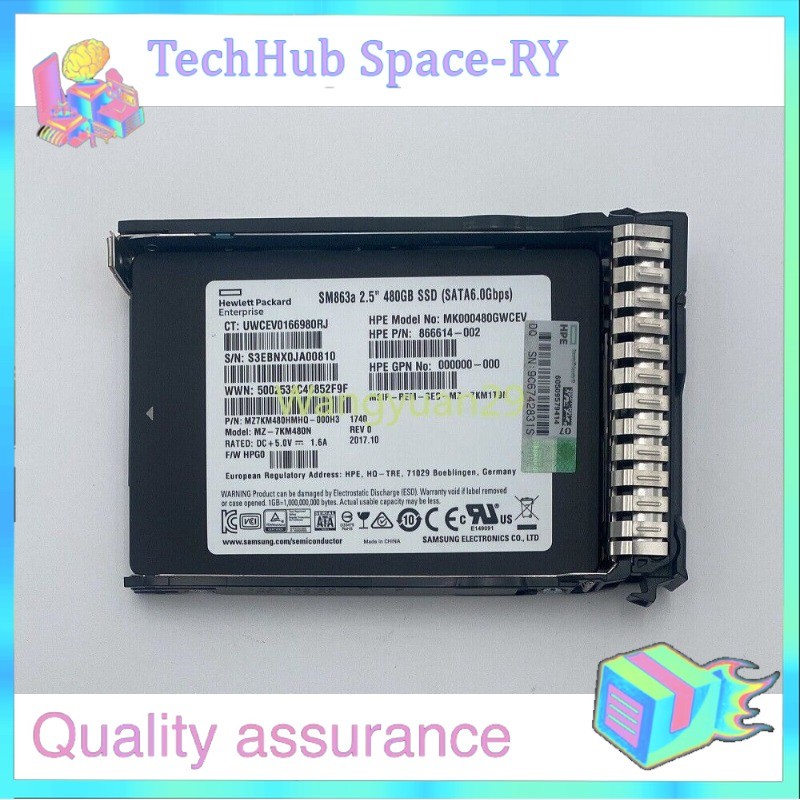 NEW HPE/Samsung 2.5" 480GB SATA 6G G10 Server SSD Replace P06194-B21 P06571-001