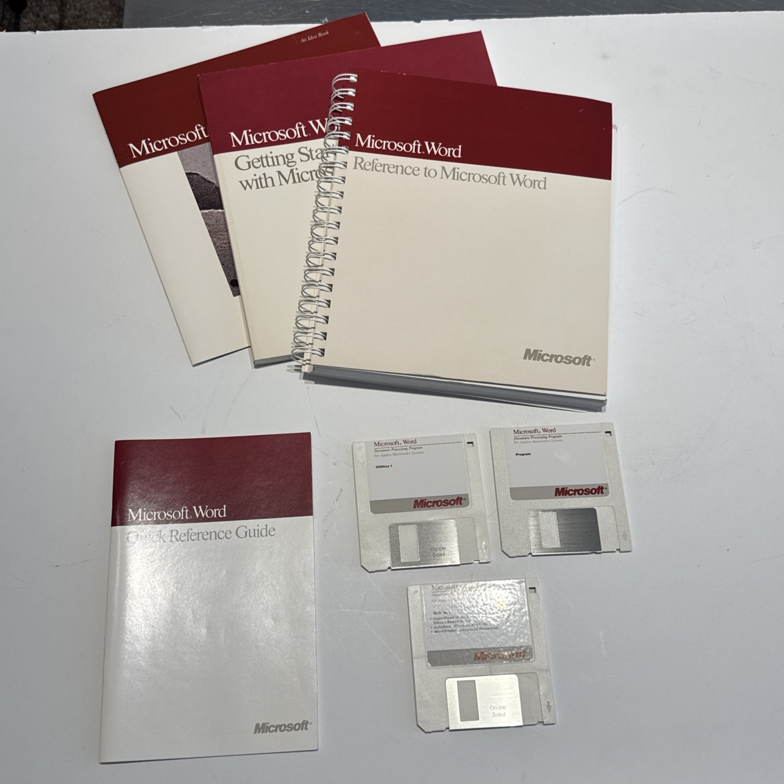 Microsoft Word 4.00 AE Apple Macintosh Mac 3.5" Disks Manuals Vintage Software