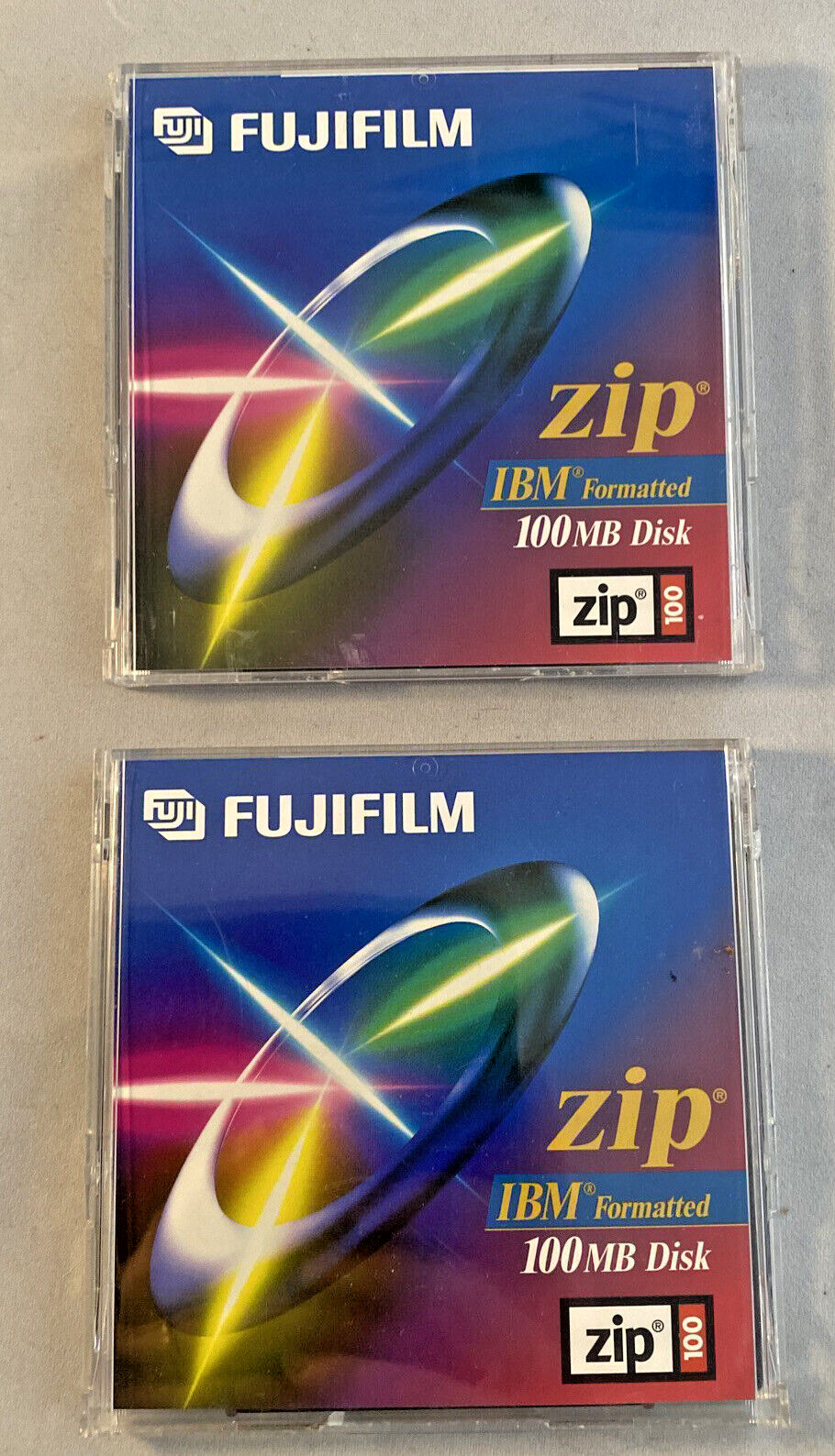 2 - FUJIFILM ZIP 100MB DISC IBM FORMATTED ZIP 100 DISCS - @95