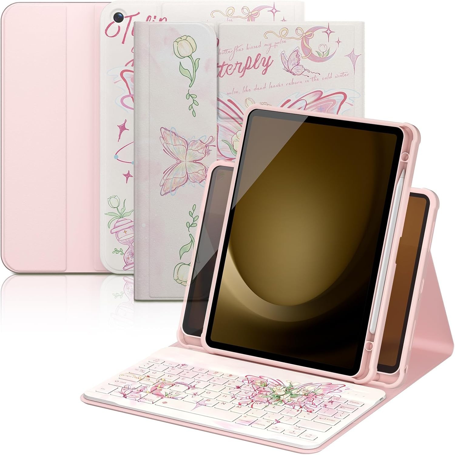 YBING for Galaxy Tab A11 Plus Case with Keyboard 2025 / A9 Plus, 360 Rotation Co