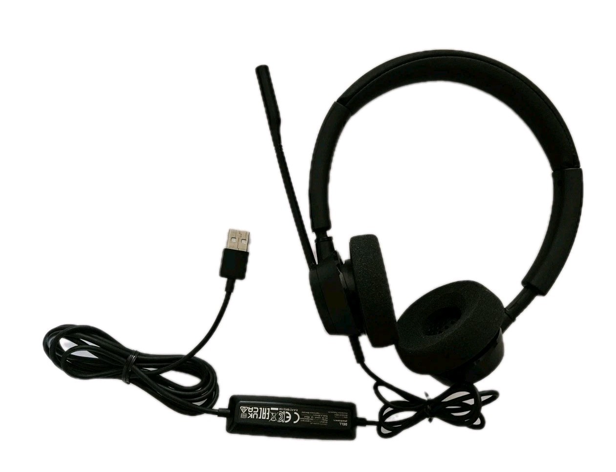 Dell Plantronics Model BW3320-M USB-A Headset Black