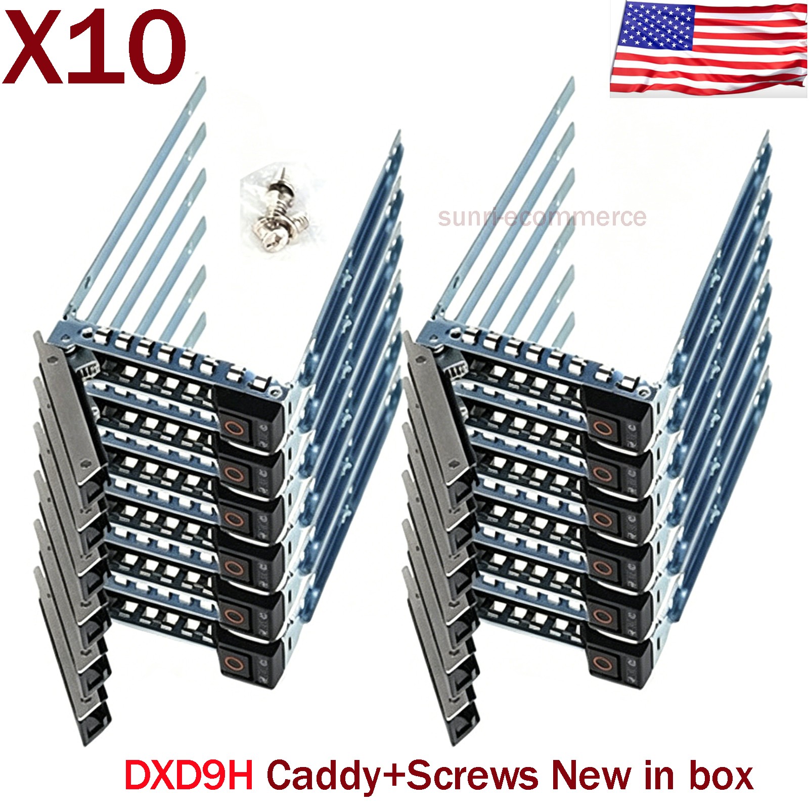 Set of 10 DXD9H 2.5" Gen14 HDD Tray Caddy Dell R340 R440 R640 R740xd R7425 C6420
