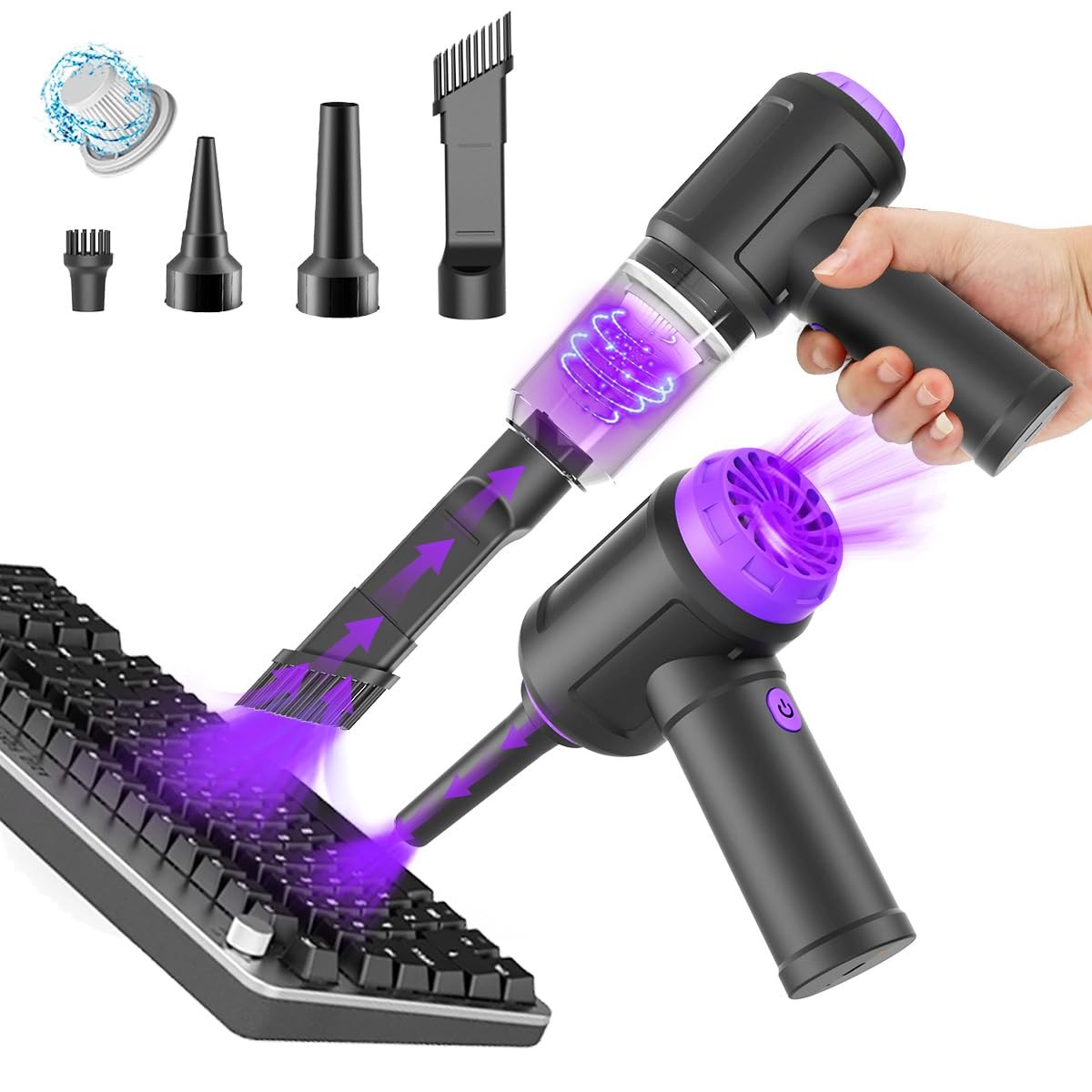 Meudeen 14500 Pa Computer Vacuum Cleaner Mini & 110000RPM Compressed Air Duster