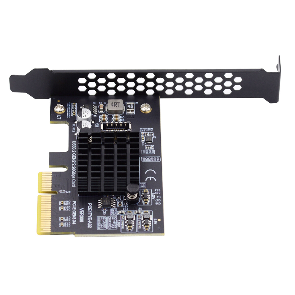 CY USB 3.2 Gen2 Type-E 20Gbps Front Panel Socket to PCI-E 4X Express Adapter