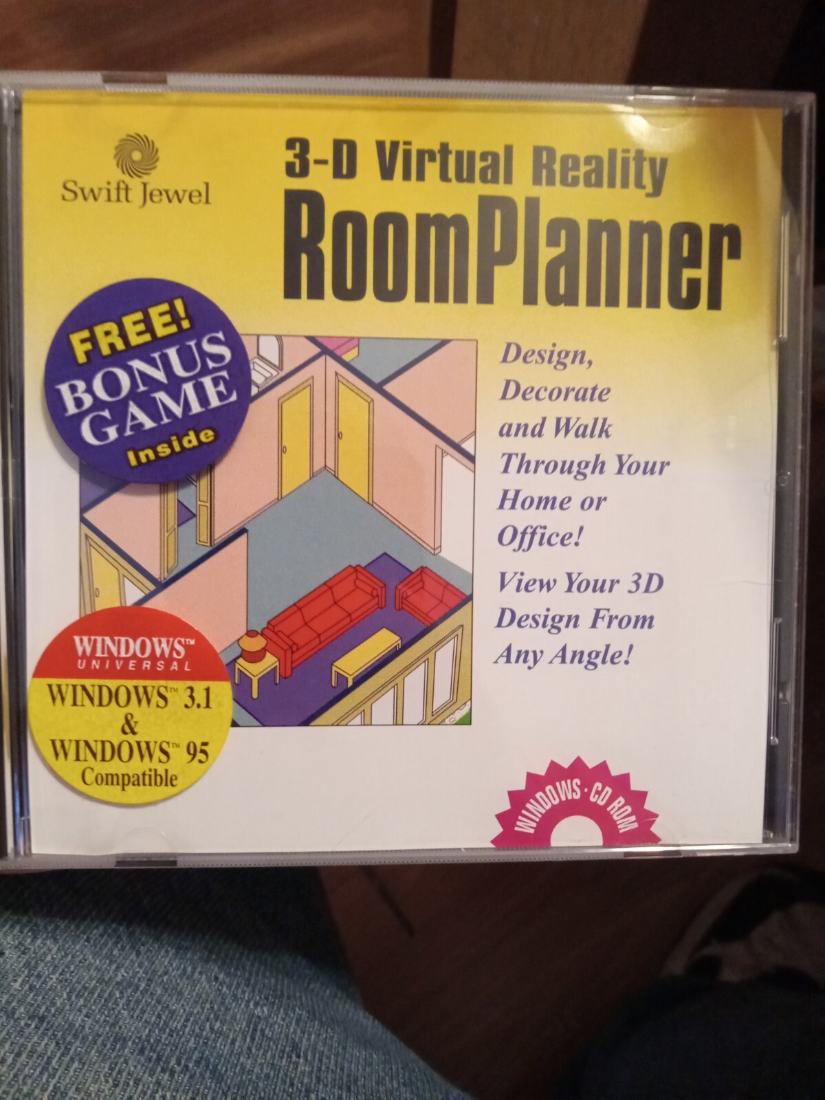 Vintage Cosmi 3D Virtual Reality Room Planner Swift Platinum PC CD-ROM 1995