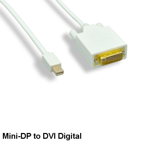 KNTK 3ft Mini DisplayPort to DVI Digital Cable 32AWG HDTV MiniDP to DVID Cord