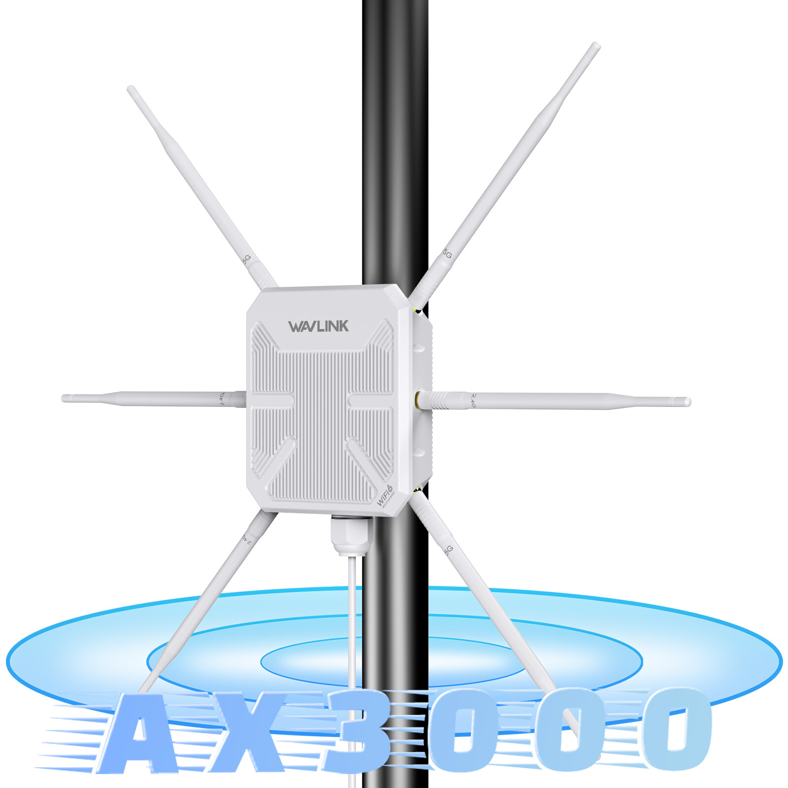 WAVLINK AX3000 Outdoor WiFi 6 Extender Router Repeater for Garage Yard RV Farm