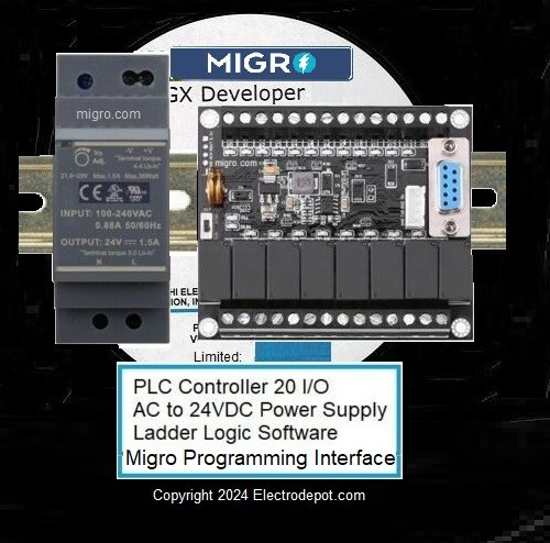 PLC Trainer Kit Controller Migro Developer Ladder Logic Programming interfaceusb