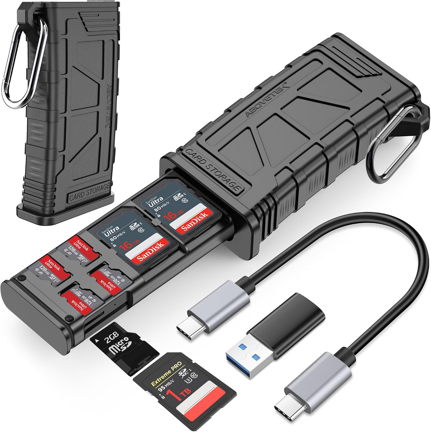 Abovetek High-Speed SD Card Reader, 2-In-1 Sd/Micro SD Card Holder & Reader
