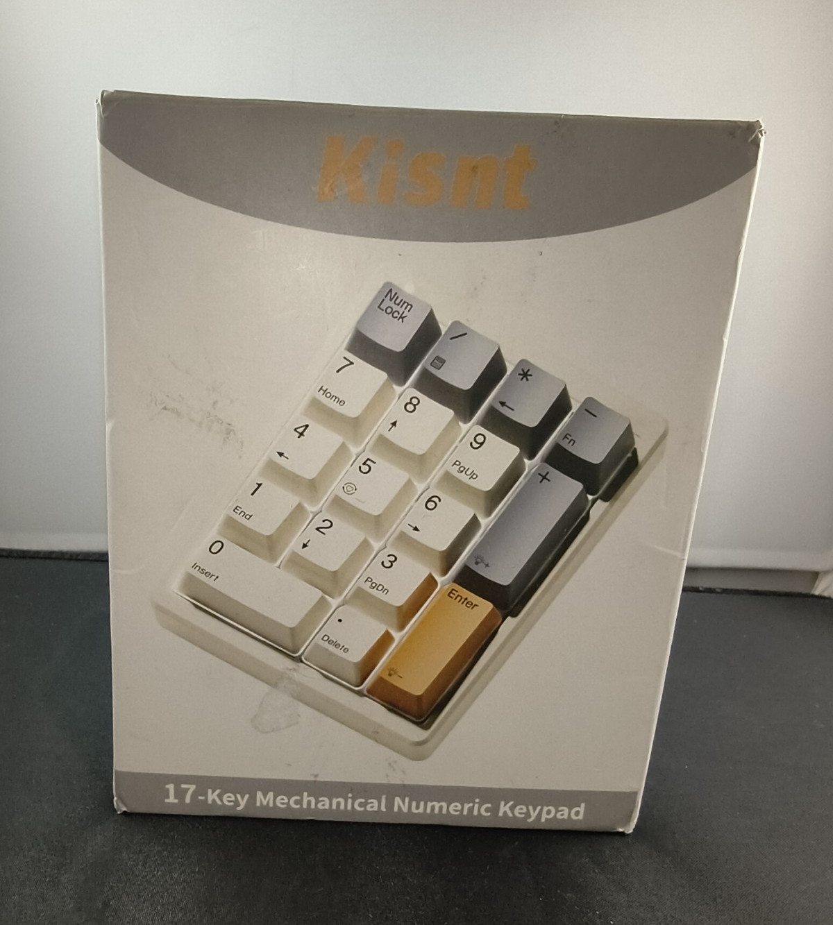 Kisnt 17-Key Mechanical Numeric Keypad USB Wired White Backlit PBT Detachable