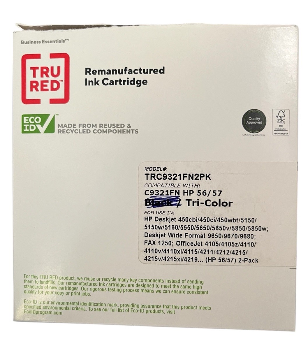 Staples Tru Red HP 57 Tri Color Ink Cartridge C9321FN 11/21 NEW