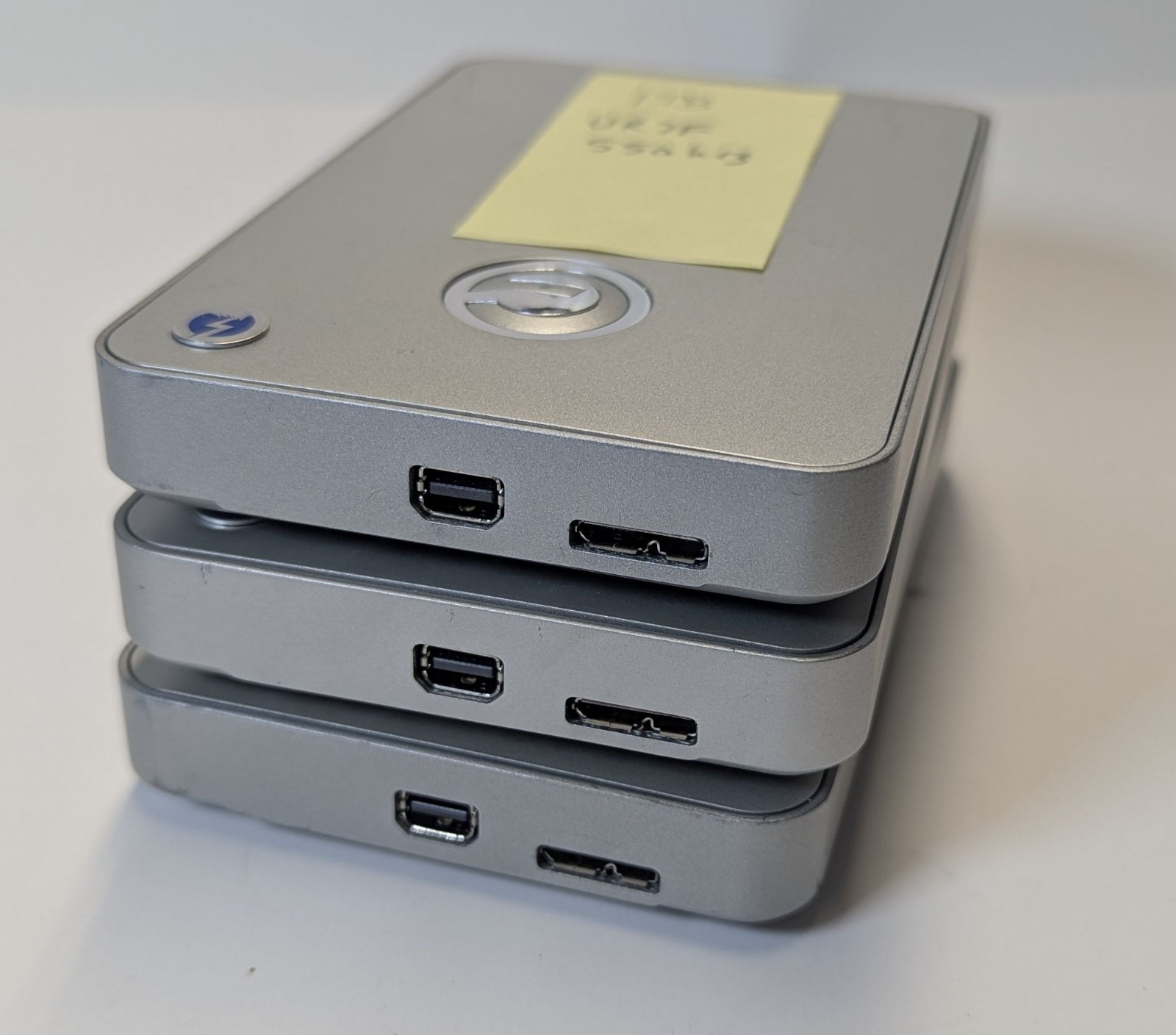 (3) Used 1TB G-Drive USB3/Thunderbolt2 Portable External Hard Drives