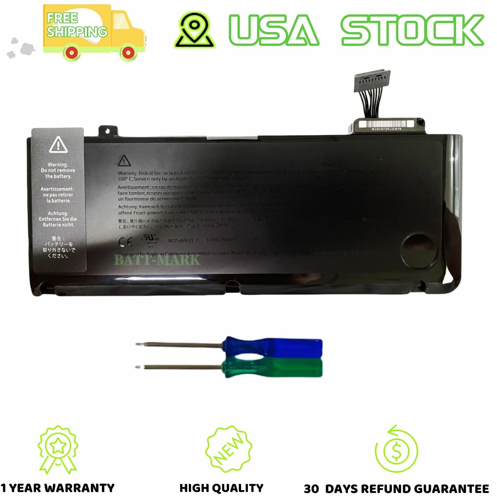 10.95V  A1322 GENUINE Battery for MacBook Pro 13" A1278 Mid 2009 2010 2011 2012
