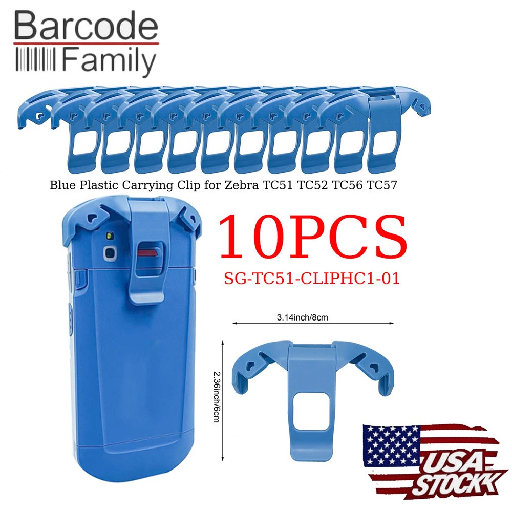 10-Packs Plastic Carrying Clip for Zebra TC51 TC52 TC56 TC57 SG-TC51-CLIPHC1-01