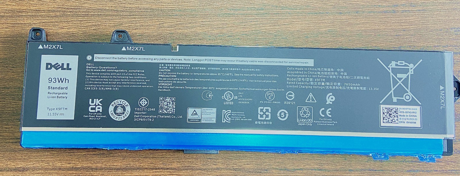 Genuine X9FTM 3RFGX Battery For Precision 7770 7670 7680 7780 Series RCVVT 965V4