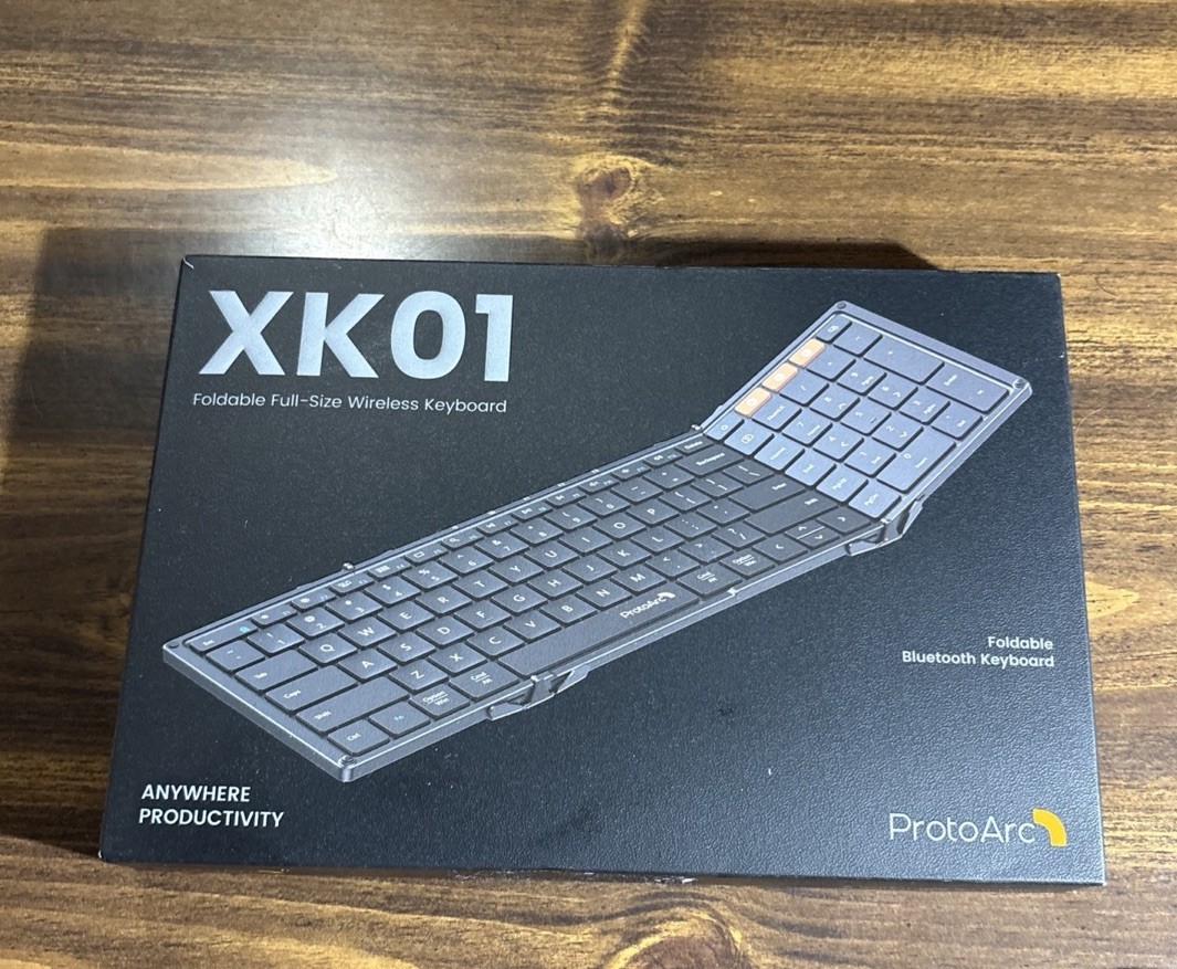 XK01 Folding Portable Keyboard Bluetooth Full ProtoArc Keyboard NEW Open Box