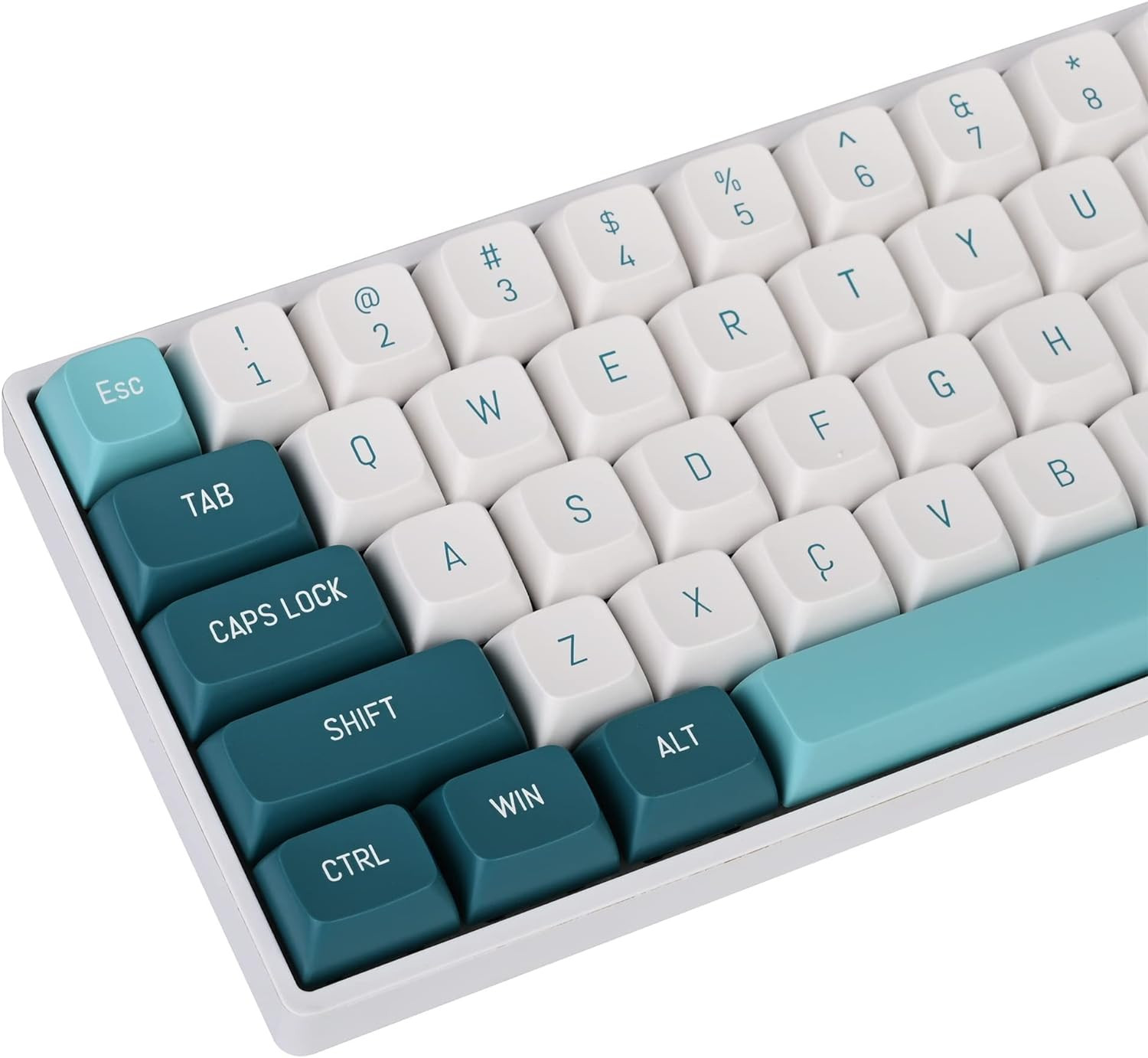 163 Keys CSA Profile PBT Keycaps Set with 7U Spacebar, Double Shot Custom Green