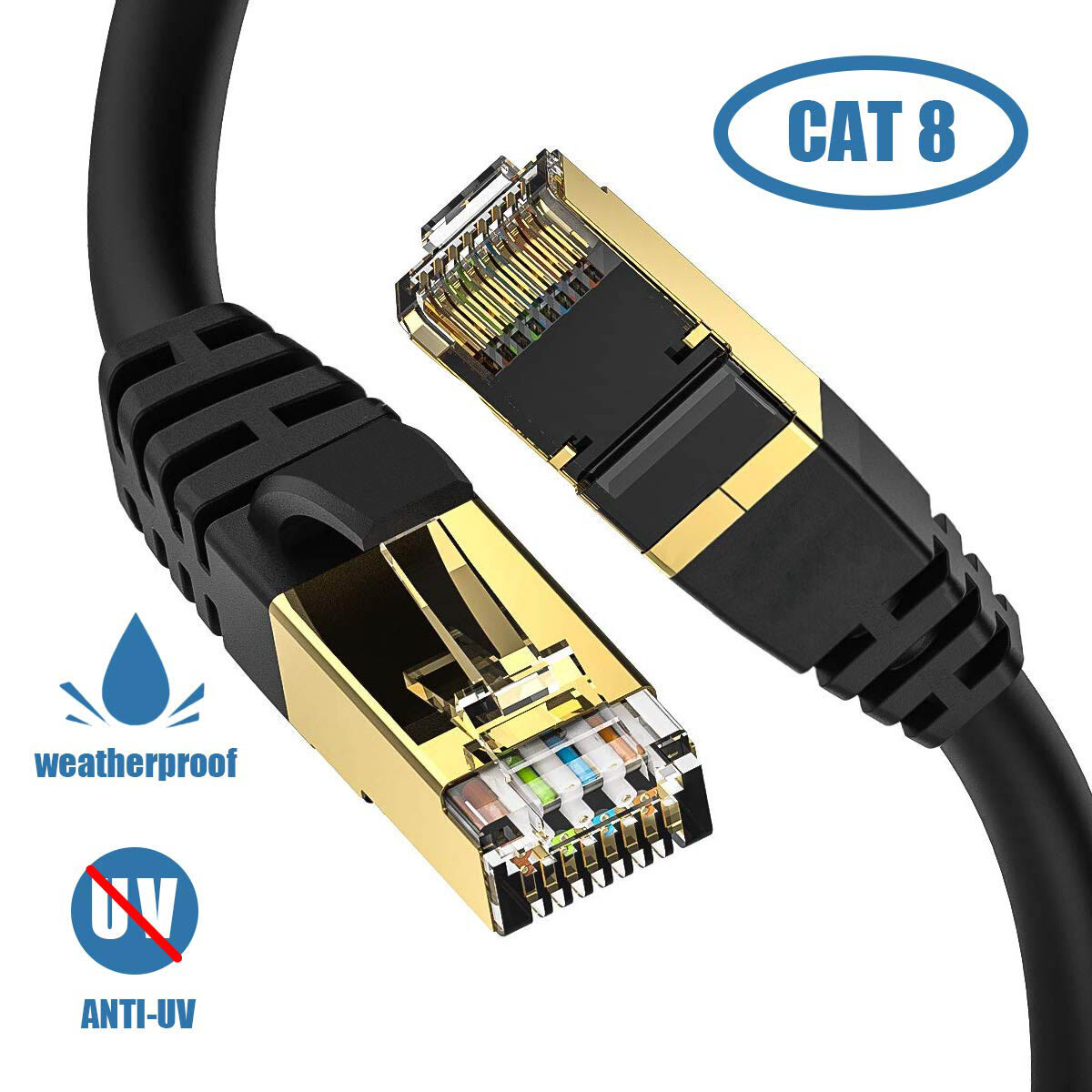 Short/Long 6ft-50ft Cat8 RJ45 Ethernet Network Shielded Internet Cable 40Gbp Lot