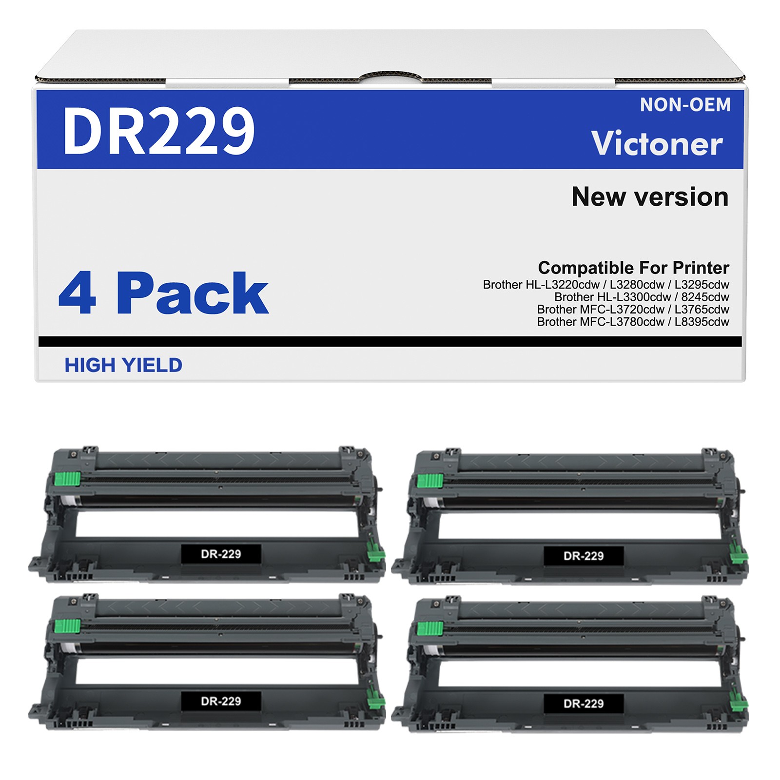 DR229CL Drum Unit Replacement for Brother DR-229CL HL-L3220CDW MFC-L3780CDW 4pk