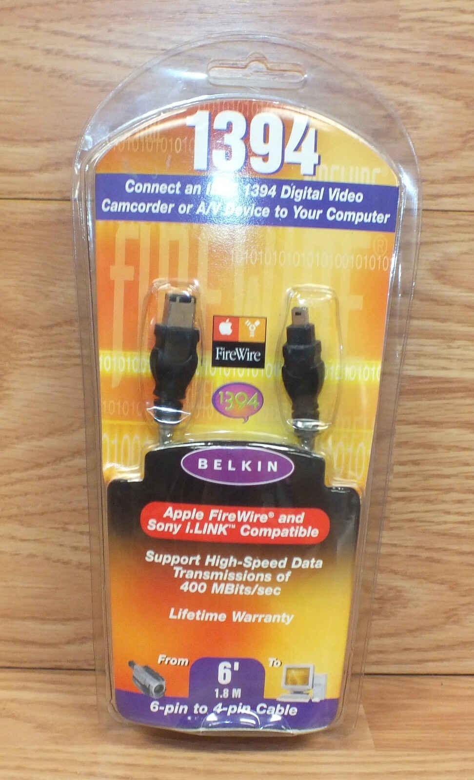 Genuine Belkin IEEE FireWire Cable 6 x 4 PINS (F3N401-06-ICE) Mac FireWire *NEW*