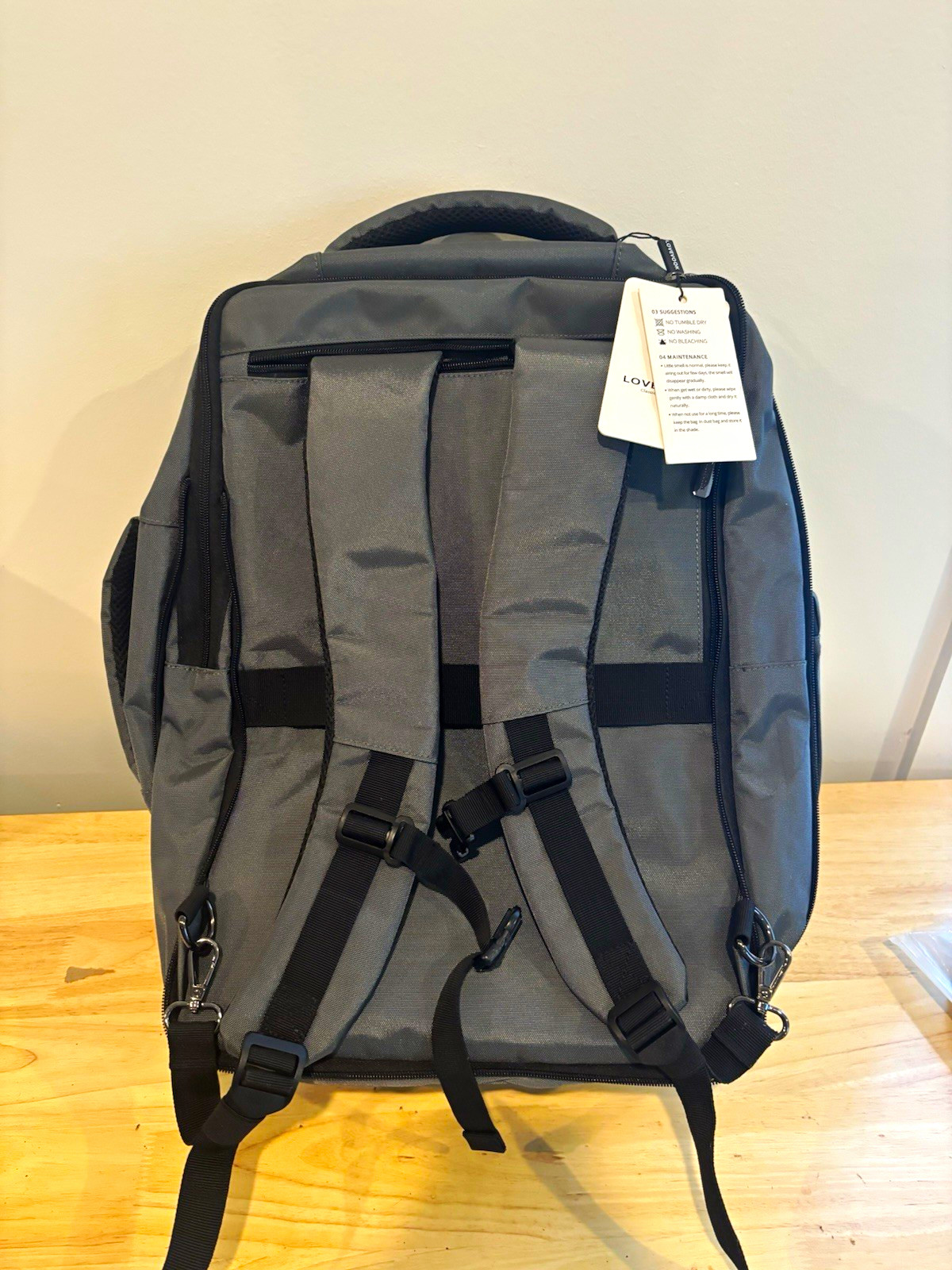 LOVEVOOK Solid Pattern Gray & Black Laptop Backpack Bag, Gray/Black