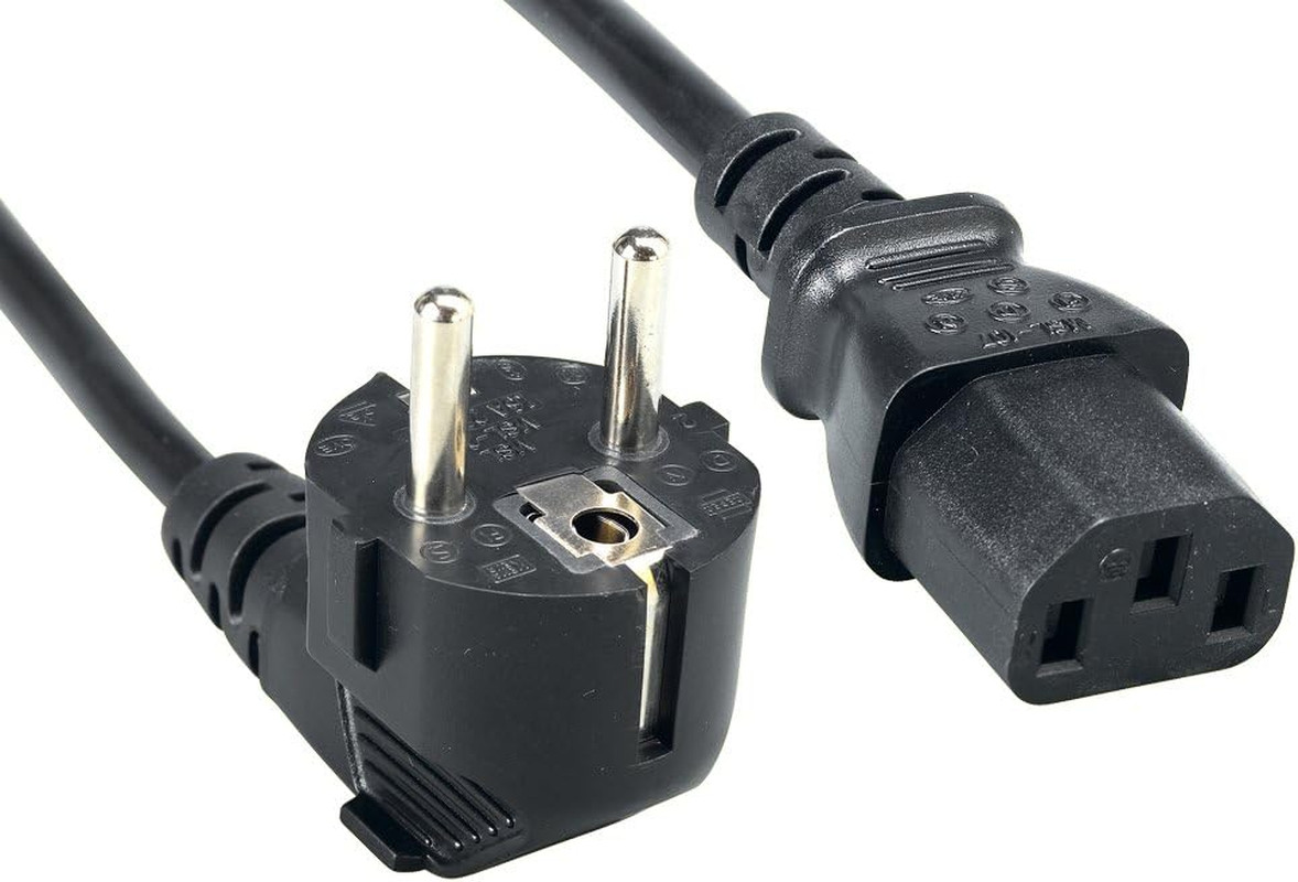 Cablelera European Schuko Right Angle Power Cord, CEE 7/7 to IEC320 C13 6' Black