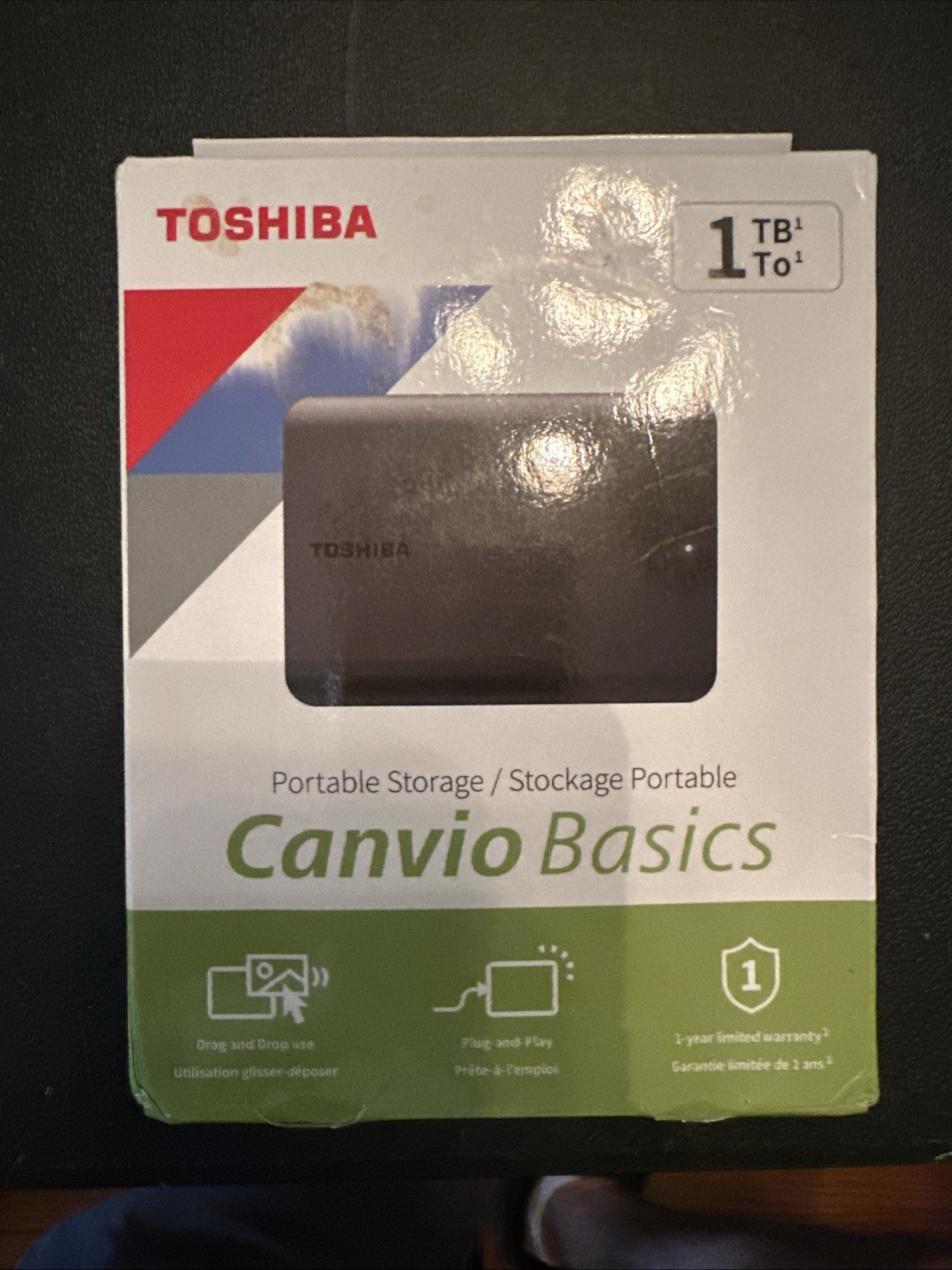 Toshiba Canvio Basics Portable Storage 1TB  External HDD Hard Drive NIB