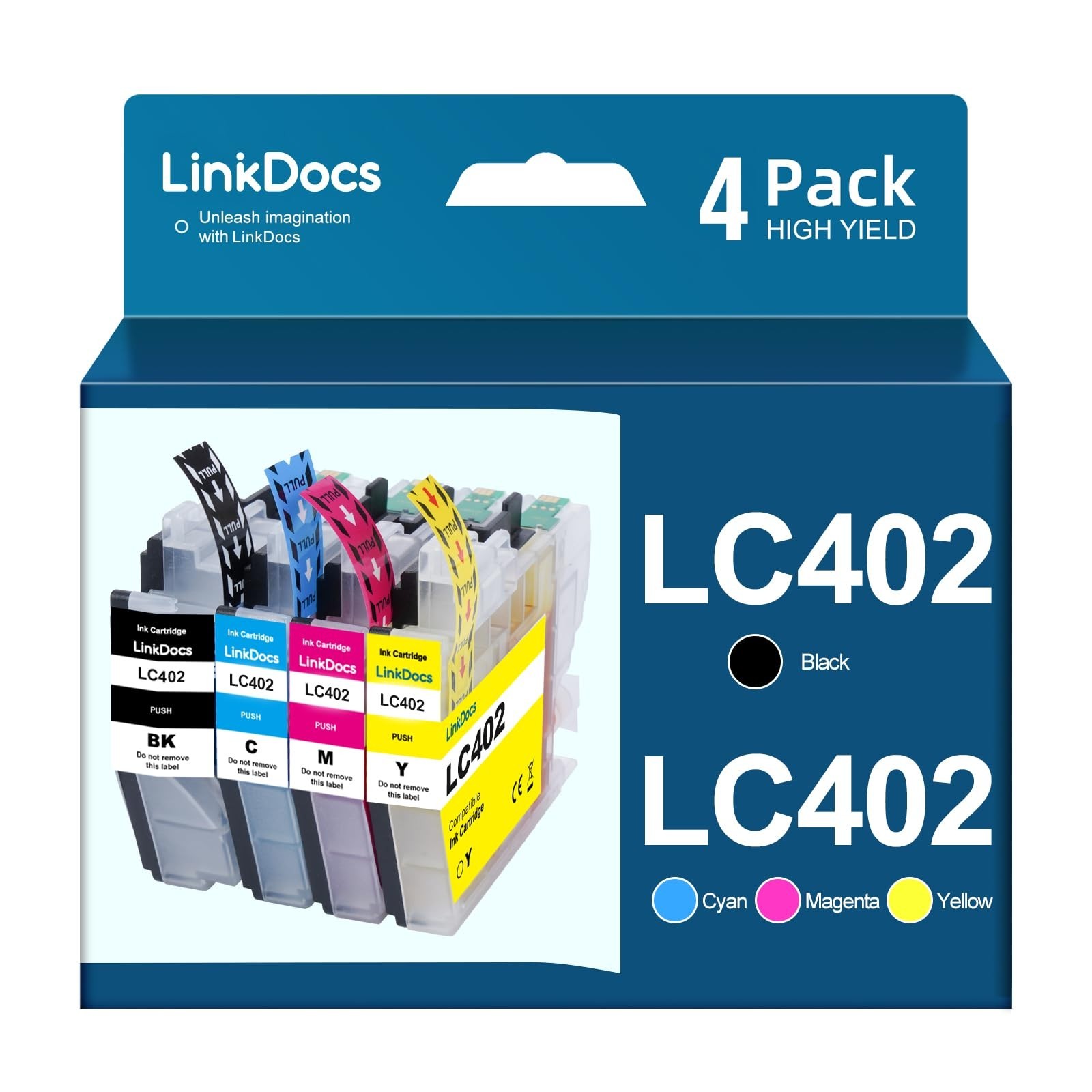 LinkDocs LC402 Compatible Ink Cartridges Replacement for Brother LC402XL - Used