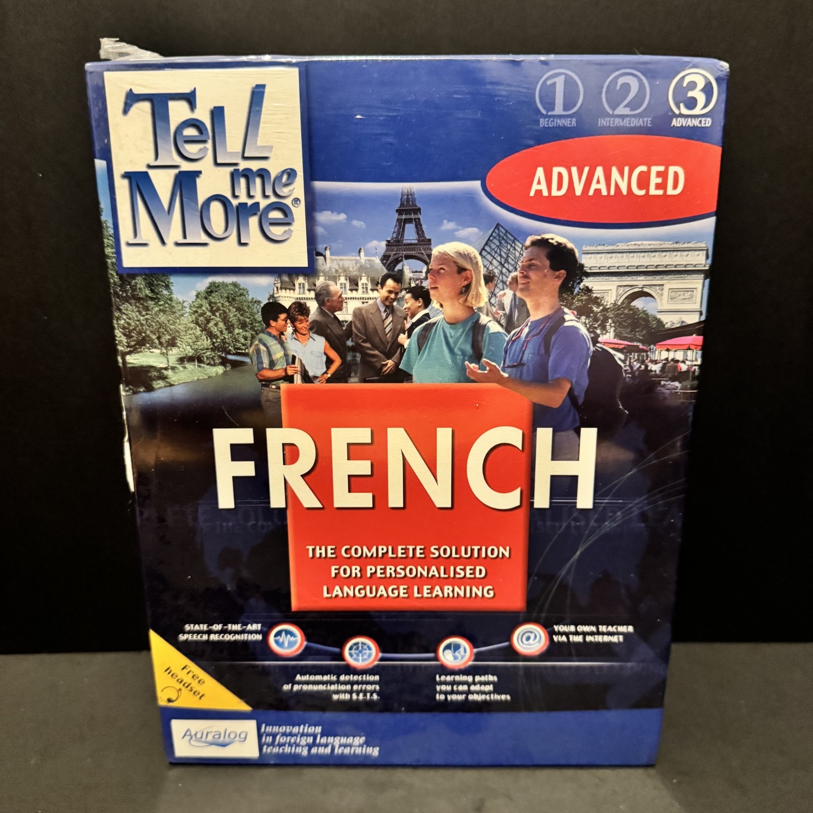 Tell Me More French Advanced Level Windows 95/98 Software Headset NEW/SEALED
