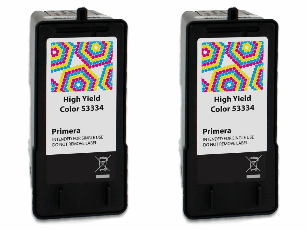 2 Primera 53334 Tri-Color Ink Cartridge for Bravo SE-3 and 4200 Series Printers 