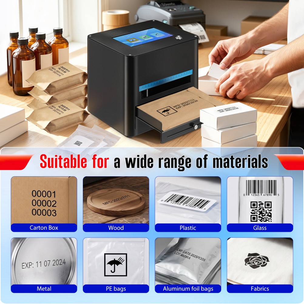 Desktop Static Inkjet Printer Used for Small Plastic Printing Food Plastic Bags