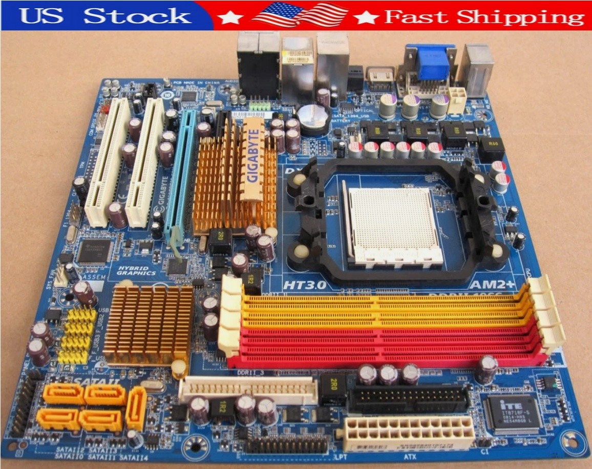 Used Gigabyte GA-MA78GM-S2H V1.0 Motherboard AM2+/AM2 AMD 780G DDR2 VGA HT3.0