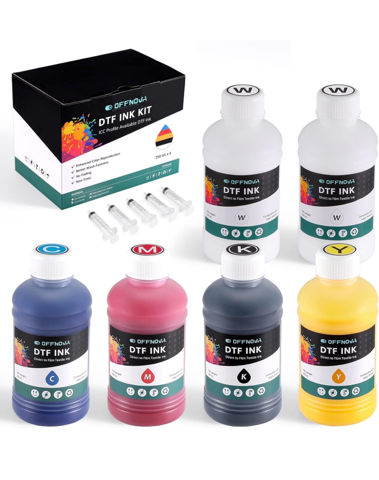 Read* Used Opened Not Full OFFNOVA Premium DTF Ink 1500ML DTF Ink Refill for DTF