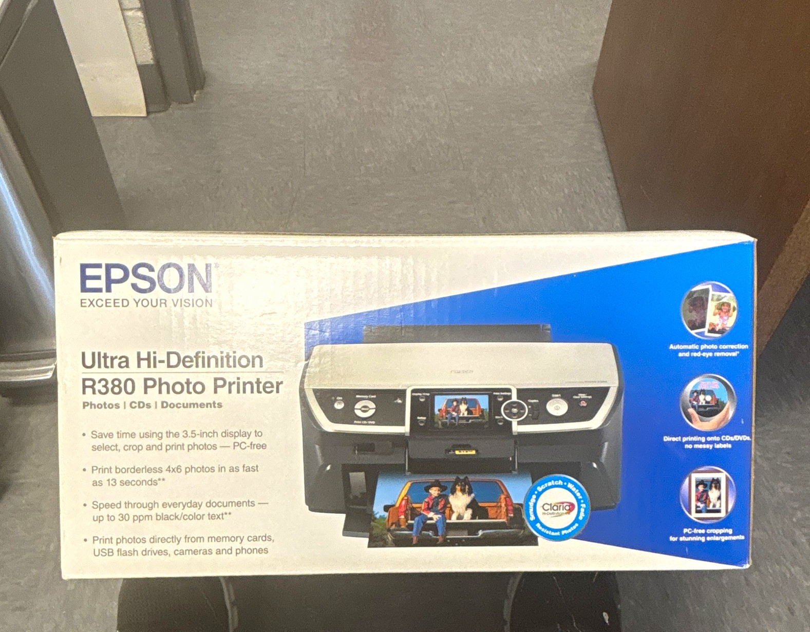 Epson Ultra Hi-Definition R380 Color Inkjet Photo Printer CD/DVD USB