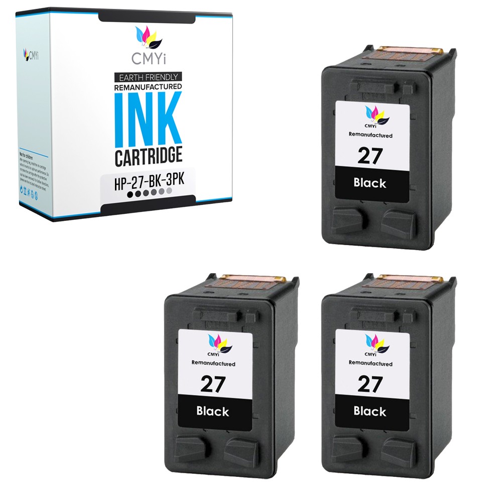 3-Pack Compatible CMYi Printer Ink 27 Cartridge for HP OfficeJet 4315 5605 5610
