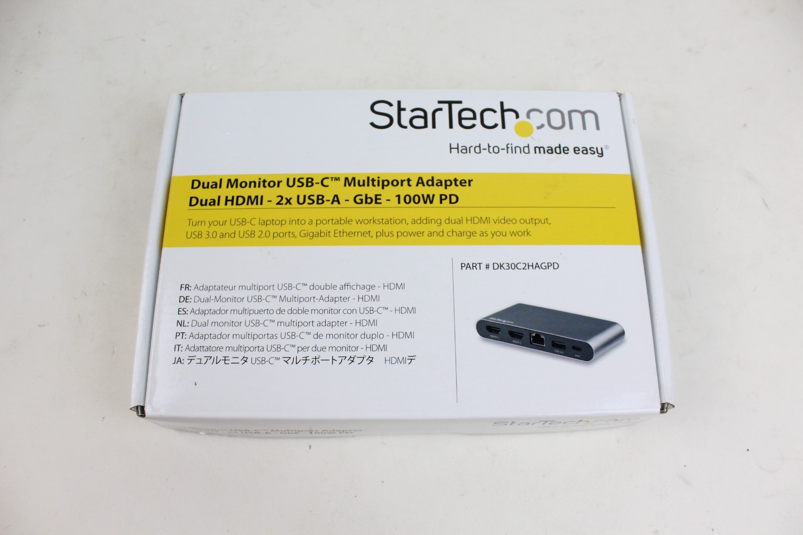 Startech.com DK30C2HAGPD USB C Multiport Adapter Dual Monitor 2x4K HDMI