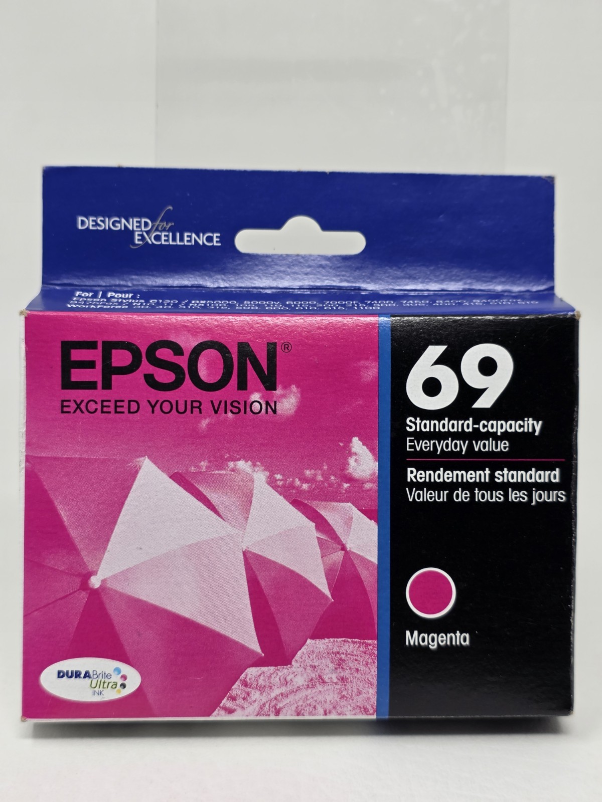 Genuine Epson 69 Magenta Standard Yield Ink Cartridge, T069320 - Exp. 05/2021