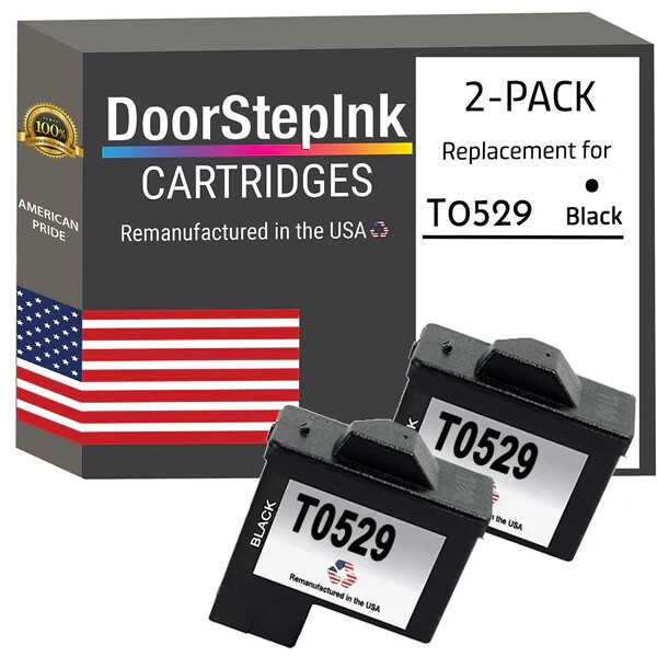 DoorStepInk Compatible Ink Cartridges for Dell Series 1 T0529 Black Twin-USA