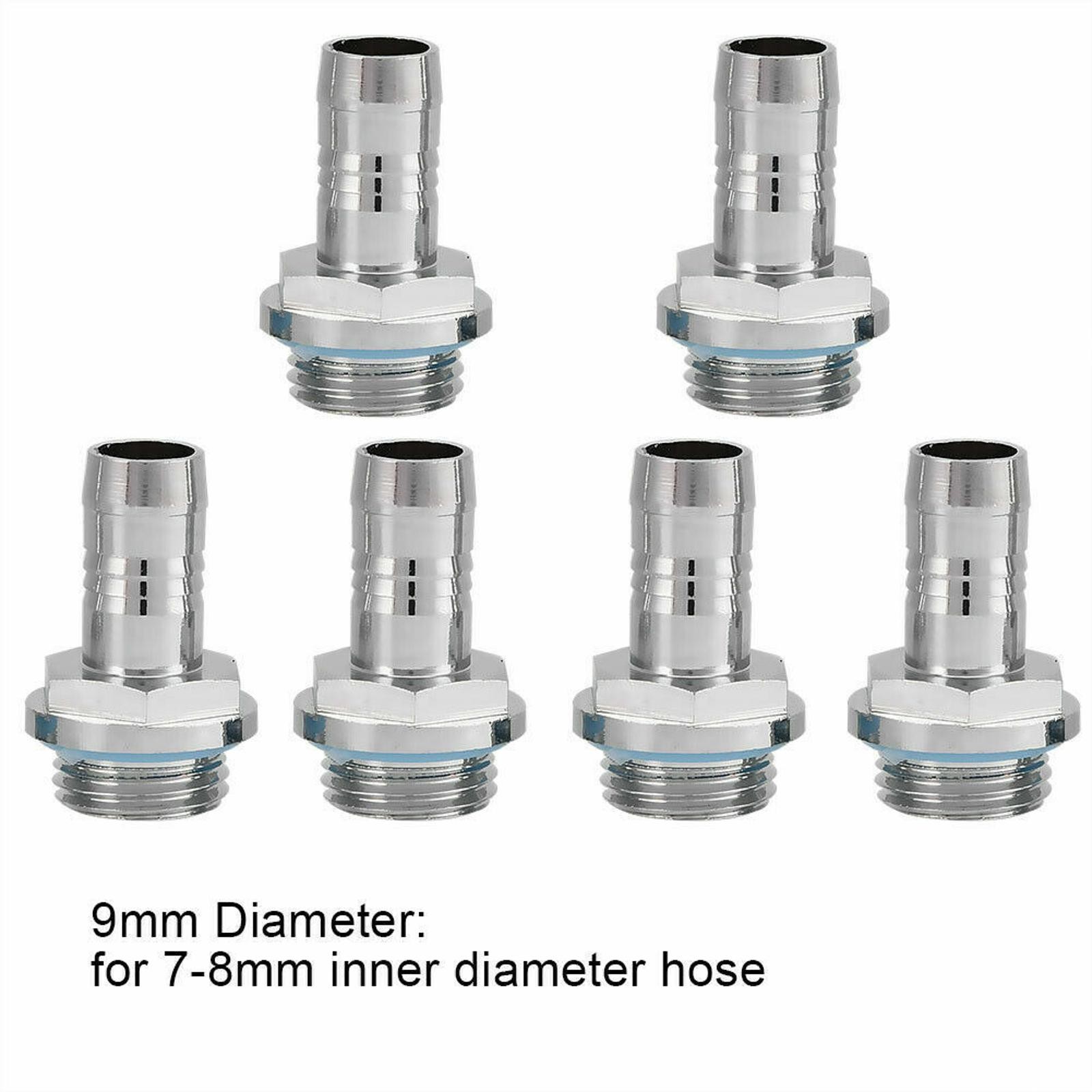 27mm 6 Pcs Barb Fittings Radiators Water Pumps Water Cooling System Kit