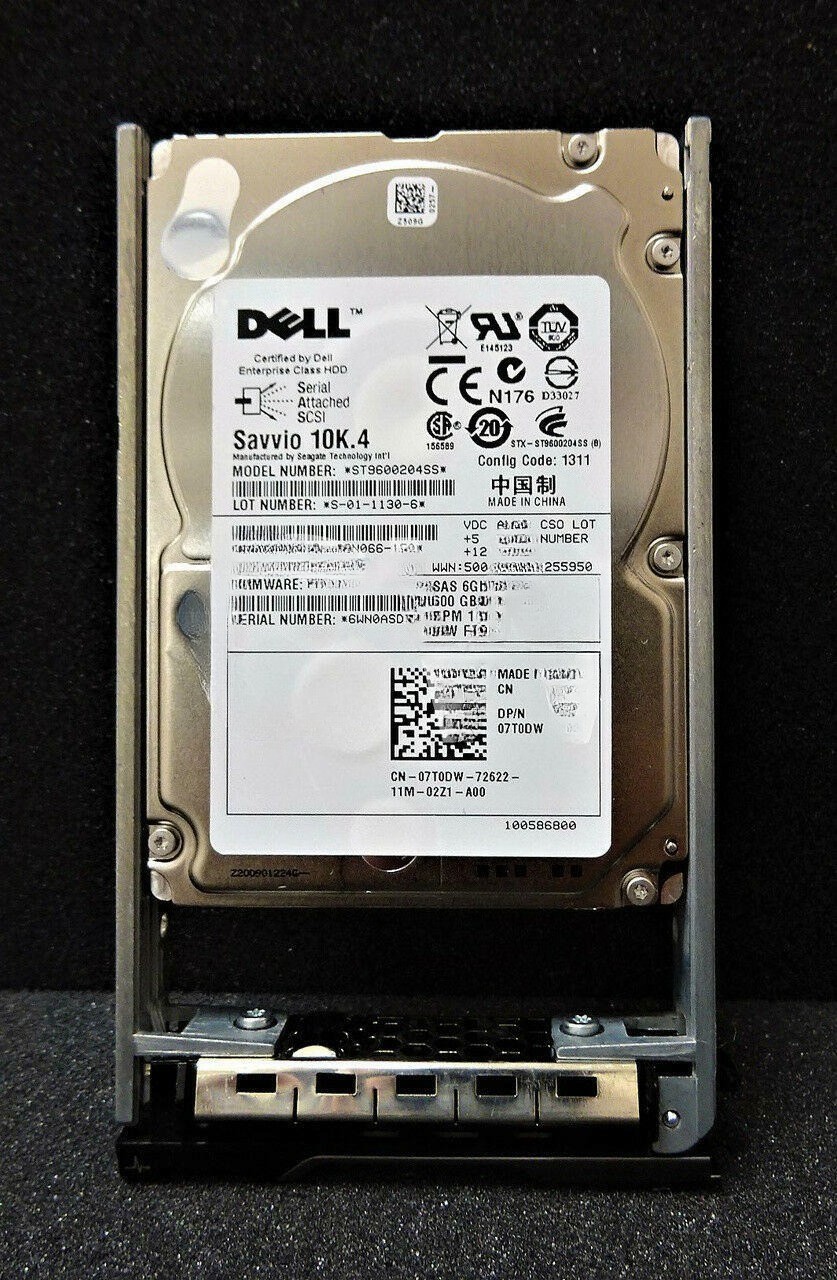 7T0DW ST9600204SS FOR Dell SAVVIO 600GB 10K RPM 6Gbps 2.5" SAS SERVER Hard Drive