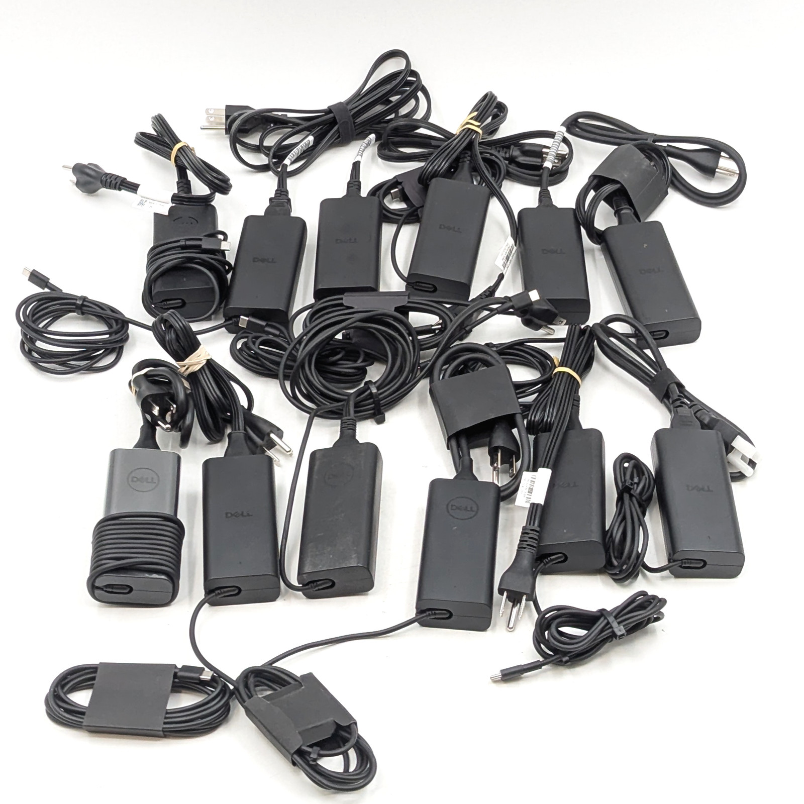 Assorted Dell 65W Type-C Laptop Chargers/Power Adapters | Lot of 12