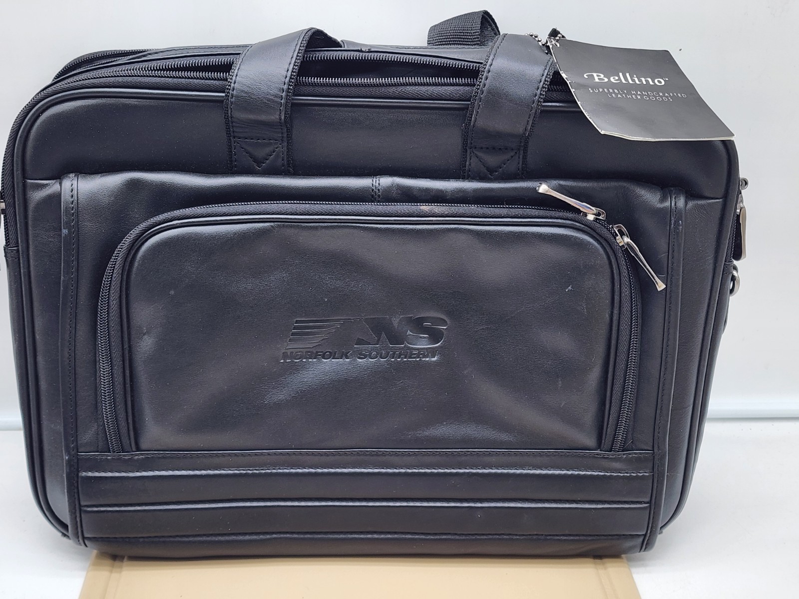 Bellino Leather Computer/ Laptop Briefcase NWT, NORFOLK SOUTHREN RAILROAD NEW