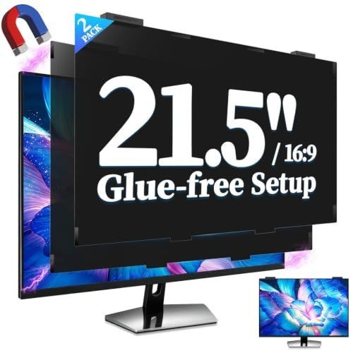 Verponity 2 Pack 21.5 Inch Magnetic Privacy Screen for Computer Monitor 16:9