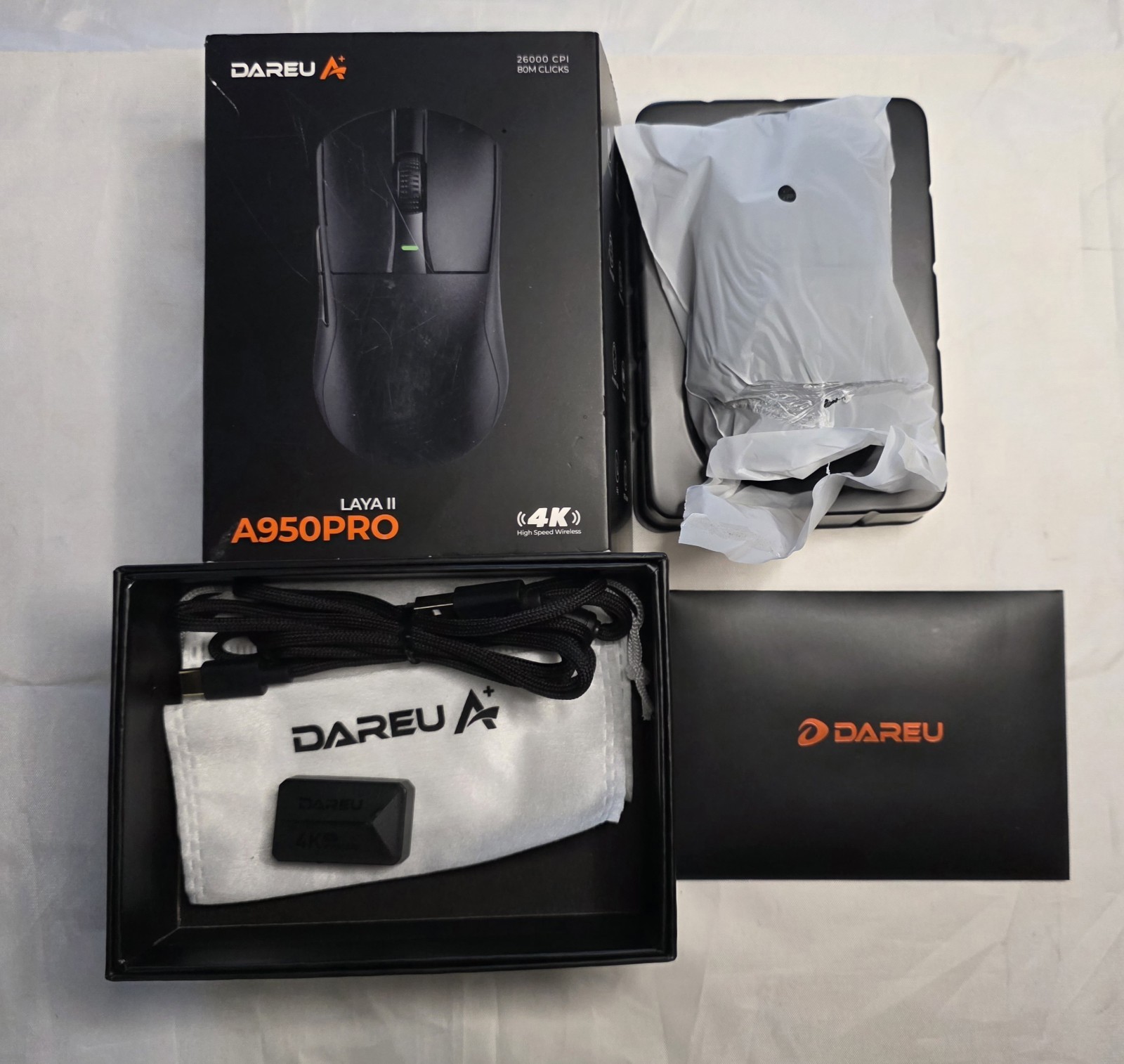 Dareu Gaming Mouse A950PRO 4K Wireless Ultra Lightweight 55g Black 