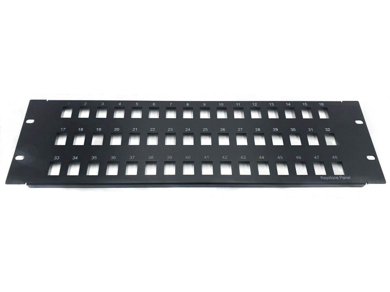 CNAweb 48 Port Unloaded Keystone Rack Mount Network Patch Panel 3U