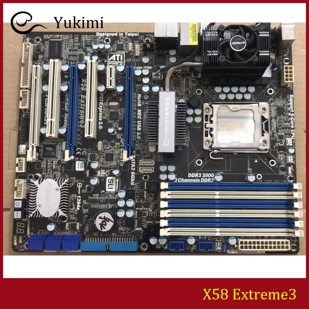FOR ASROCK X58 Extreme3 Socket 1366 DDR3*6 24GB ATX Motherboard Test OK