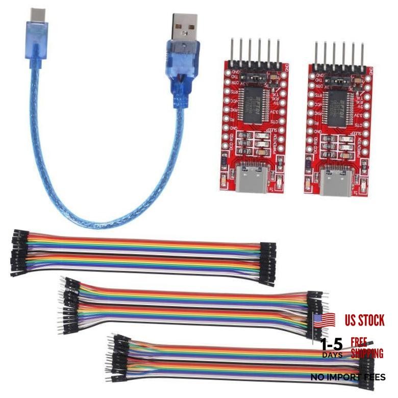 2pcs Type-C FT232RL USB to TTL Serial Converter Adapter Module 2pcs + Cable